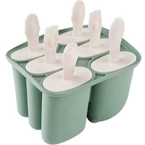 Silgarden 矽膠 6 孔冰淇淋模具, 綠色, 1個