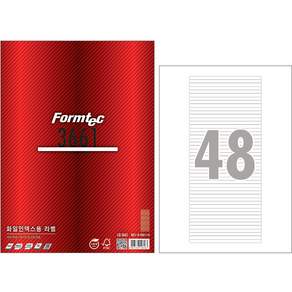 Formtech 雷射噴墨普通文件索引標籤紙 LQ3661, 48格, 20張