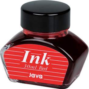 Java Pen 鋼筆瓶墨水 30 毫升, 紅色的, 1個