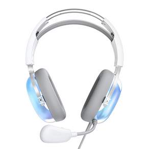 iRiver 虛擬 7.1 聲道降噪 ENC 麥克風冰藍色 LED USB 遊戲耳機, EQwear-G30H 鏡子, 銀