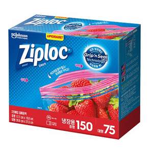 Ziploc 密保諾 冷藏用夾鍊袋 M號 150入+L號 75入, 中( M), 225入, 1盒