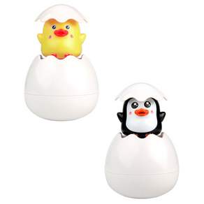LET'S TOY 幼兒彩蛋沐浴玩具水槍鴨 + 企鵝套裝, 1組, 鴨子+企鵝