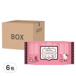 Hello Kitty 加厚純水柔濕巾, 80張, 6包