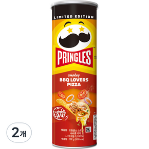 Pringles 品客 洋芋片 煙燻BBQ披薩風味, 2罐, 102g