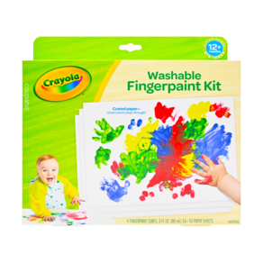 Crayola 繪兒樂 幼兒可水洗手指畫顏料 紅+黃+藍+綠, 4色, 1盒