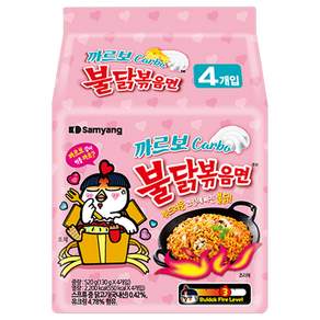 SAMYANG 三養 奶油白醬火辣雞肉風味鐵板炒麵, 4包