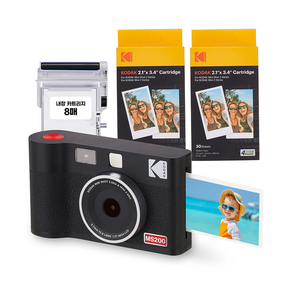 KODAK 柯達 Mini Shot 2 ERA拍立得相機 MS200+5cm底片 60入, MS200(黑色), 1組