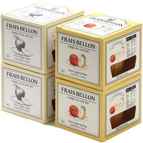 FRAIS BELLON 水果泥 4盒組, 蘋果口味+蘋果水梨口味, 800g, 1組