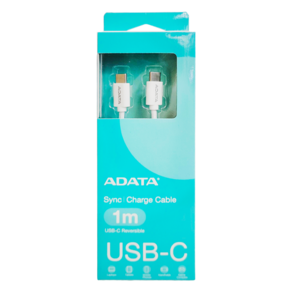 ADATA 威剛 USB-C 對 USB-C 傳輸線, 1m, 白色, 1盒