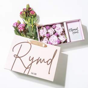 RYMD人造康乃馨花零錢盒+購物袋, 漂亮的粉紅色