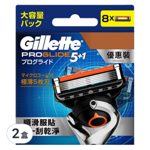 Gillette 吉列 Proglide無感系列 刮鬍刀頭, 8入, 2盒