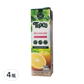 Tipco 泰可 瓦倫西亞柳橙汁, 1L, 4瓶