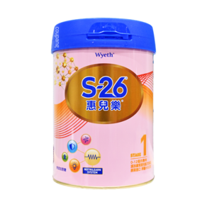 Wyeth 惠氏 S-26 惠兒樂嬰兒配方奶粉 1號 0~12個月專用, 850g, 1罐