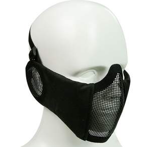 生存遊戲護臉護耳護齒套 25-AA230, 黑色, 1個