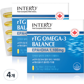 INTERO rTG Omega 3平衡魚油膠囊, 90顆, 4盒