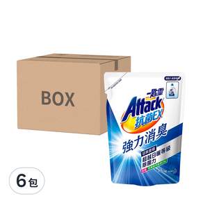 Attack 一匙靈 抗菌EX強力消臭洗衣精補充包, 1.5kg, 6包