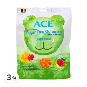 ACE 無糖Q軟糖, 綜合, 240g, 3包