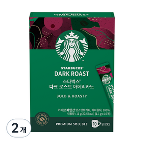 STARBUCKS 星巴克 深度烘焙美式咖啡豆混合 1.1 克, 1.1g, 10入, 2盒