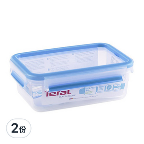 Tefal 特福 Masterseal系列 長方形保鮮盒 1.0L, 2入, 1000ml