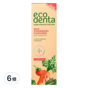 ecodenta 胡蘿蔔兒童牙膏, 75ml, 6個