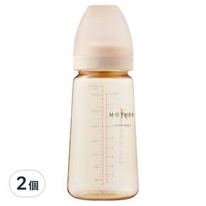 MOTHER-K 精粹極簡PPSU奶瓶 不含奶嘴 0歲以上, 晨曦白, 280ml, 2個