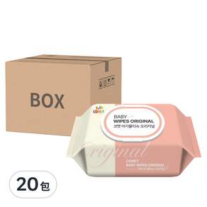 comet Baby Wipes Original 寶寶濕紙巾 掀蓋式, 100張, 20包