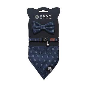 ENVY COLLECTION 貓頸圈三件組, 藍墨灰logo, 1組