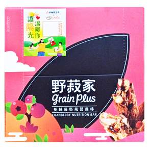 grain plus 野菽家 蔓越莓堅果營養棒 7條入, 210g, 1盒