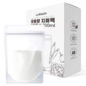 Unimom 大容量保鮮夾鏈袋 700ml, 100入, 1盒