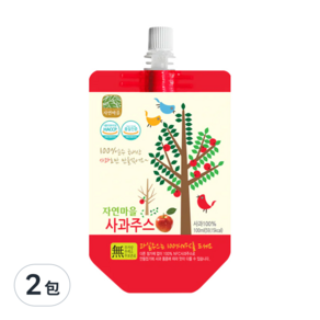 Nature Village 自然村 蘋果果汁 1歲以上, 100ml, 2包