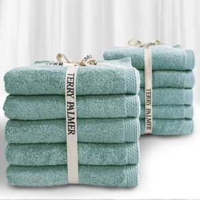 TERRY PALMER 飯店用棉紗毛巾 200g, 淺綠色, 10入