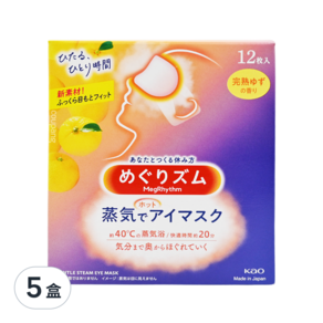 Kao 花王 MegRhythm 美舒律 新柔舒蒸氣眼罩 完熟柚香, 12入, 5盒