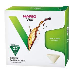 HARIO 好璃奧 V60用濾紙咖啡濾網VCF-02-100MK, 1個, 100入