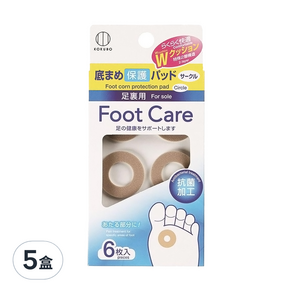 KOKUBO 小久保工業所 Foot Care抗菌加厚腳底防磨保護貼, 6張, 5盒