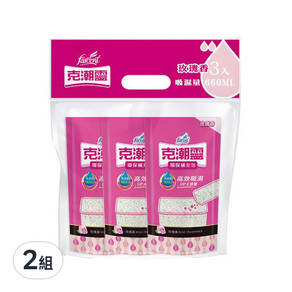 克潮靈 環保除濕桶補充包 玫瑰香, 350g, 3包, 2袋