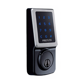 FAULTLESS 加安牌 電子鎖 適用門厚 45-60mm 二合一輔助鎖 觸控 密碼/鑰匙 台灣製智能門鎖, TD-505P, 1個