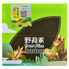grain plus 野菽家 海苔藜麥堅果營養棒, 210g, 1盒