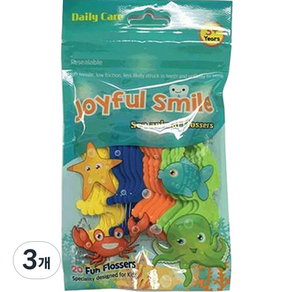 Joyful Smile 兒童牙線 20包, 3個, 海洋動物型