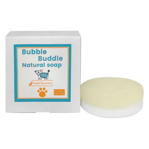 Bubble Buddle 甜香蕉遛狗香皂100g+泡沫網套裝, 1組