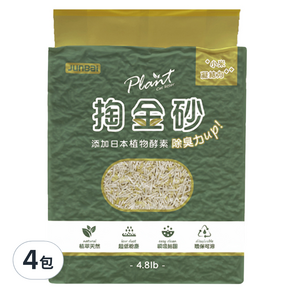 JUNBai Plant 輕植系掏金貓砂, 2.2kg, 4包