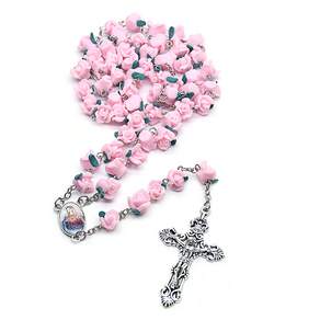 JNJ 玫瑰十字瑪麗天主教聖物念珠, 粉色的, 1個