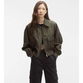 MIXXO 女款光澤感寬鬆飛行員外套