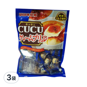 UHA 味覺糖 CUCU焦糖布丁糖, 80g, 3袋