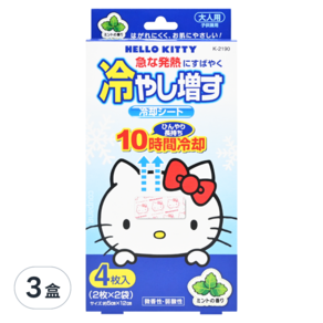 novopin Kitty退熱貼 薄荷 5*12cm, 4片, 3盒