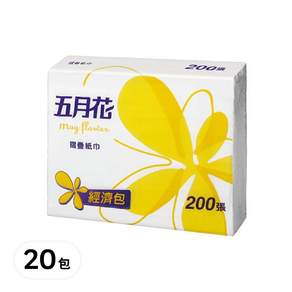 五月花 摺疊紙巾, 200張, 20包