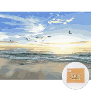 ARTJOY DIY繪畫畫作 40*30cm, 海邊的早晨