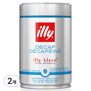 illy 意利咖啡 低咖啡因咖啡粉, 無研磨咖啡豆, 250g, 2罐