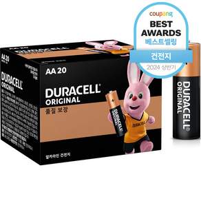 DURACELL 鹼性 AA 電池, 20入, 1組