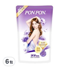 PON PON 澎澎 香浴乳 倍潤保濕型 補充包, 700g, 6包