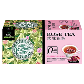 AWAStea 阿華師 零咖啡因玫瑰花茶, 2g, 18包, 1盒